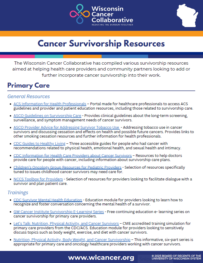cancer survivorship resources
