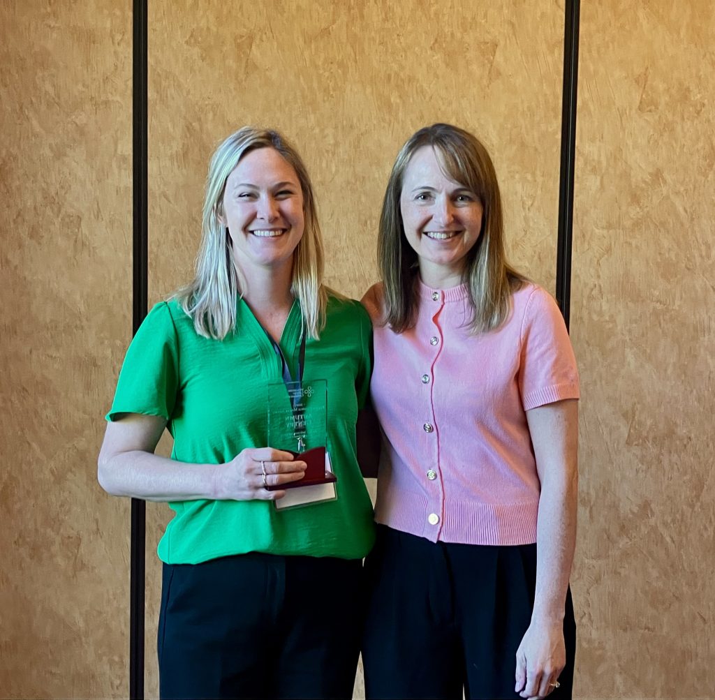 Autumn Gentry, Director of Advocacy and Community Engagement at The MACC Fund, receiving the 2025 Policy Change Maker Award